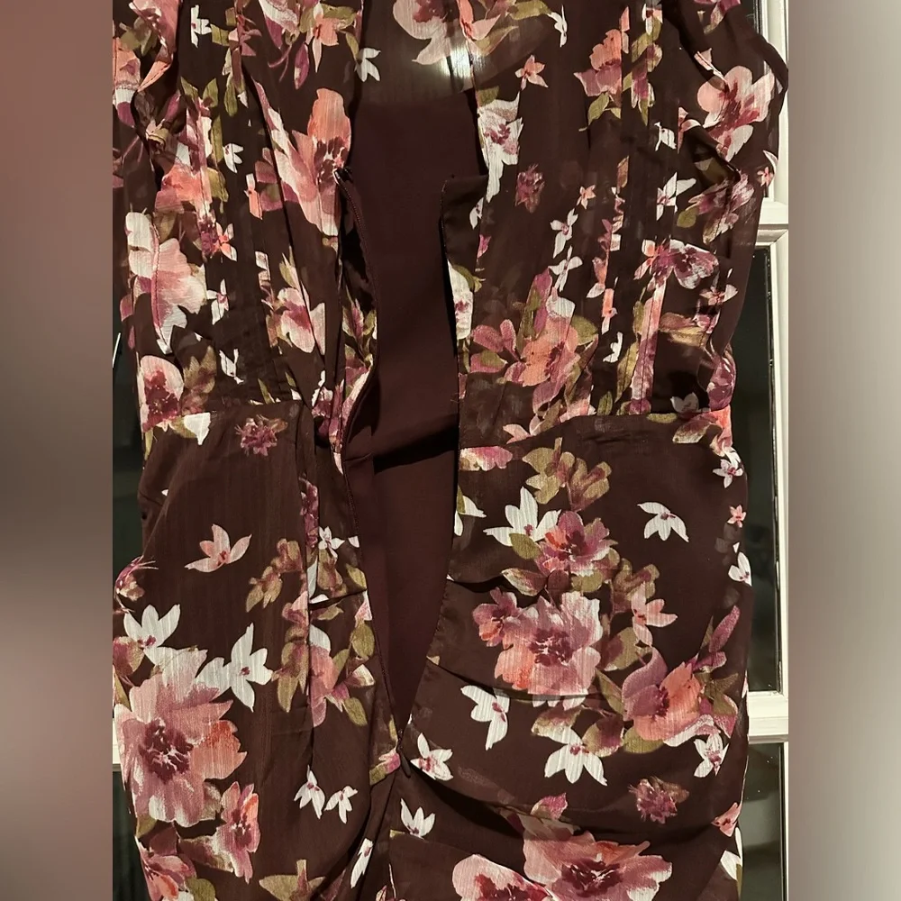 Express Ruched Ruffle Mini Dress - Picture 6 of 11